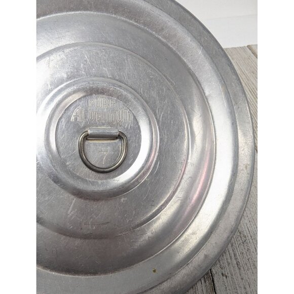 Vintage Pure Aluminum Safety Ring Pot Cover Round Metal Lid 7" - Picture 2 of 5